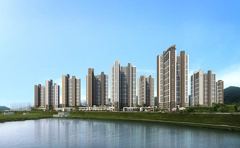 100% 남향 위주 배치, 세대당 1.5대 우수한 주차대수 확보!-01